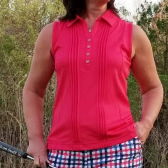 Cracked Wheat Sleeveless Pintuck Top Tiffany Blue Size S - Picture 8 of 9